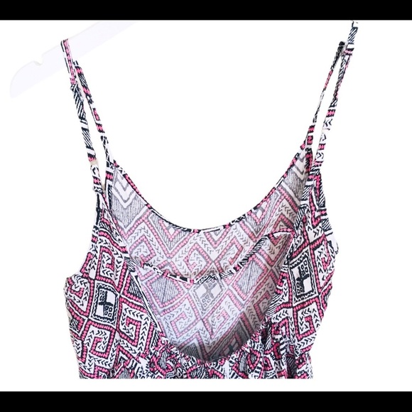 FUN & FLIRT Tribal Print Spaghetti Strap Caged Back Mini Dress Pink Size Medium - Picture 9 of 11